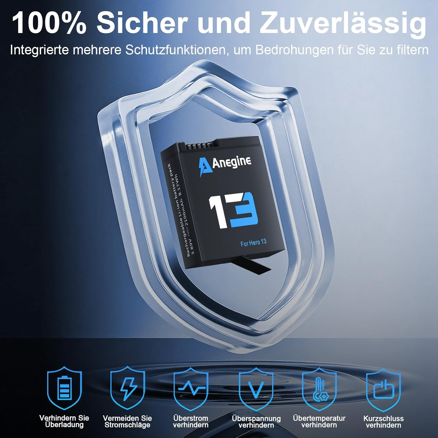 Go Pro Hero 13 Battery 2100Mah and LED 3-Slot Storage Charger for Gopro Hero 13 Black Enduro Rechargeable Battery with Type-C (3-Pack) image number 6