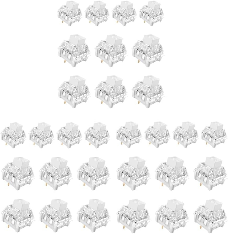 30Pcs Kailh Box White Clicky Mechanical Keyboard Switches, 45Gf Pre Lubed Tactile Switches, Dustproof and Waterproof, 3 Pin RGB SMD, Smooth and Durable White Switches for Custom Keyboards image number 5