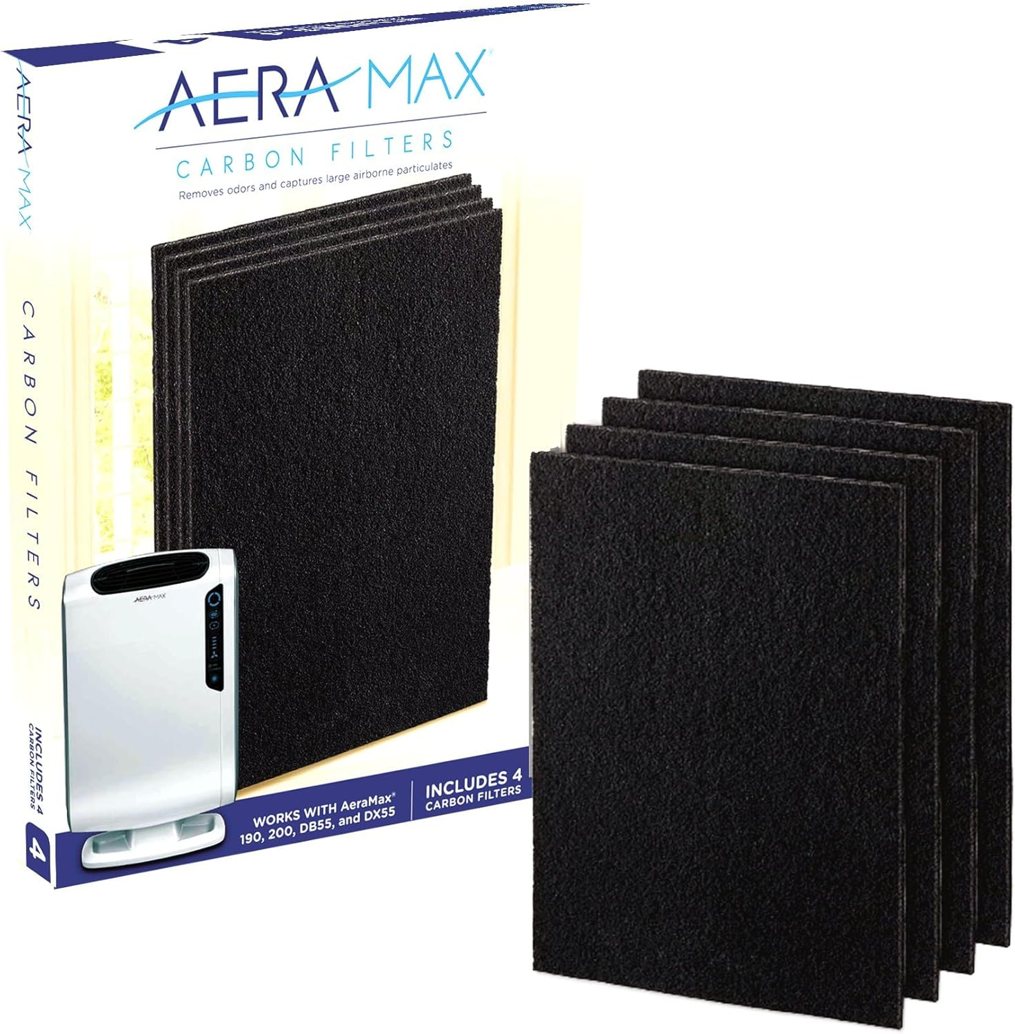 Aeramax 200 Air Purifier Carbon Authentic Replacement Filters - 4 Pack (9324101) image number 2