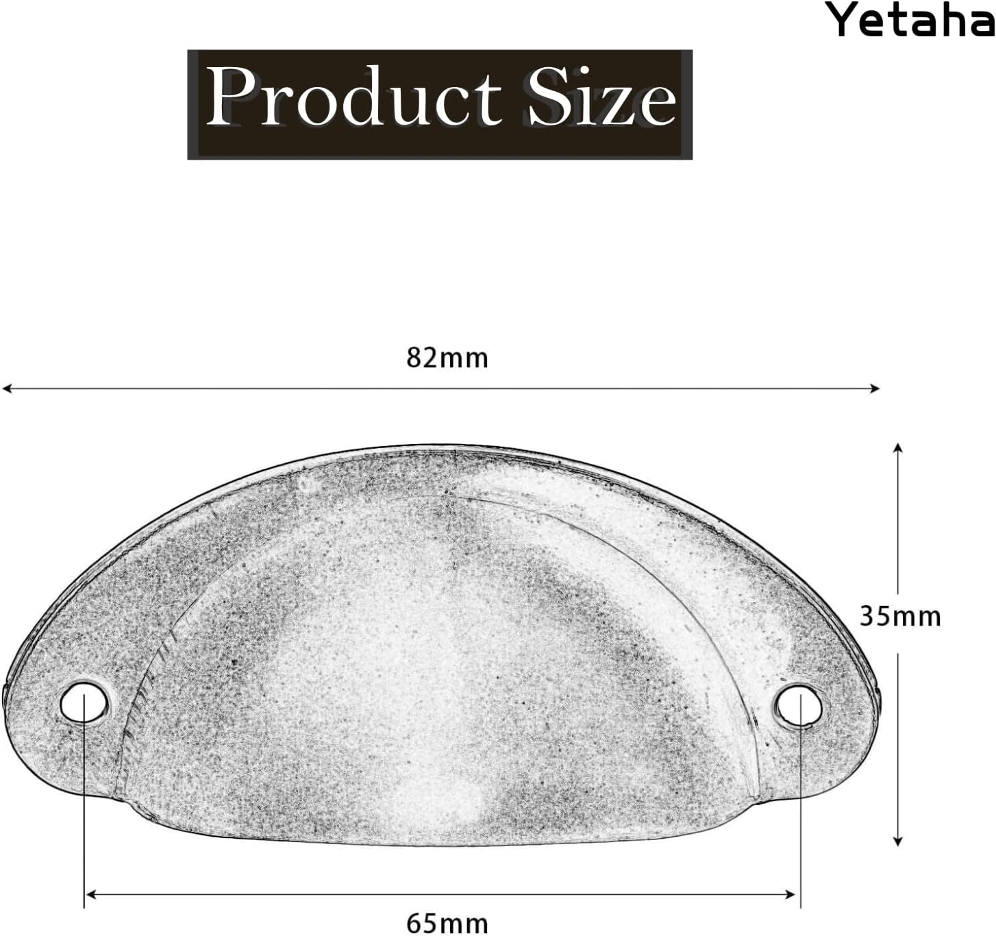 Yetaha Copper Cup Handles, 10PCS Cabinet Cup Pull Handle, Retro Shell Cup Handles, 82X35Mm Vintage Kitchen Cupboard Pulls Furniture Knob with Screws Suitable for Drawer Dresser, Door (Red Copper) image number 1