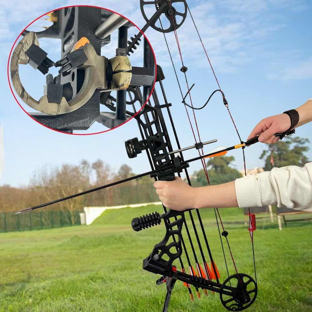 Archery Whisker Biscuit Arrow Rest Brush Capture Arrow Rest for Compound Bow & Recurve Bow Hunting Shooting Targeting Right and Left Hand - Black image number 4