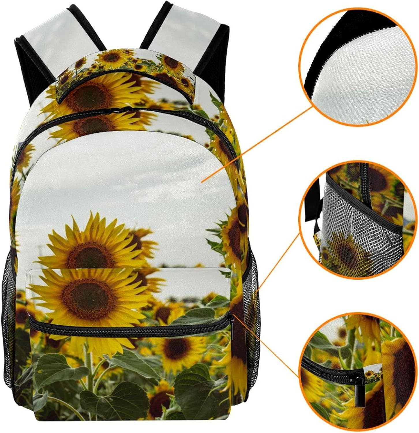 Sunflowers Backpack Students Shoulder Bags Travel Bag College School Tote Backpacks