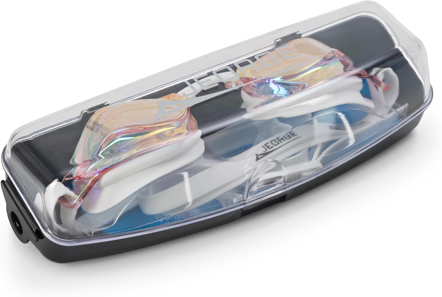 JEORGE Junior Swim Goggles (7-14Yrs), Wide Vision, UV, Competition Swimming Goggles - Black image number 3