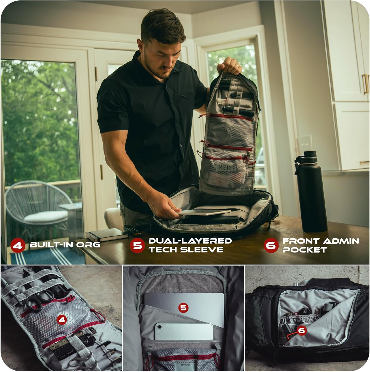 Vertx Gamut Pack Backpack for Everyday Use, Versatile Design, Ideal for Travel, Work, and Outdoor Adventures image number 3