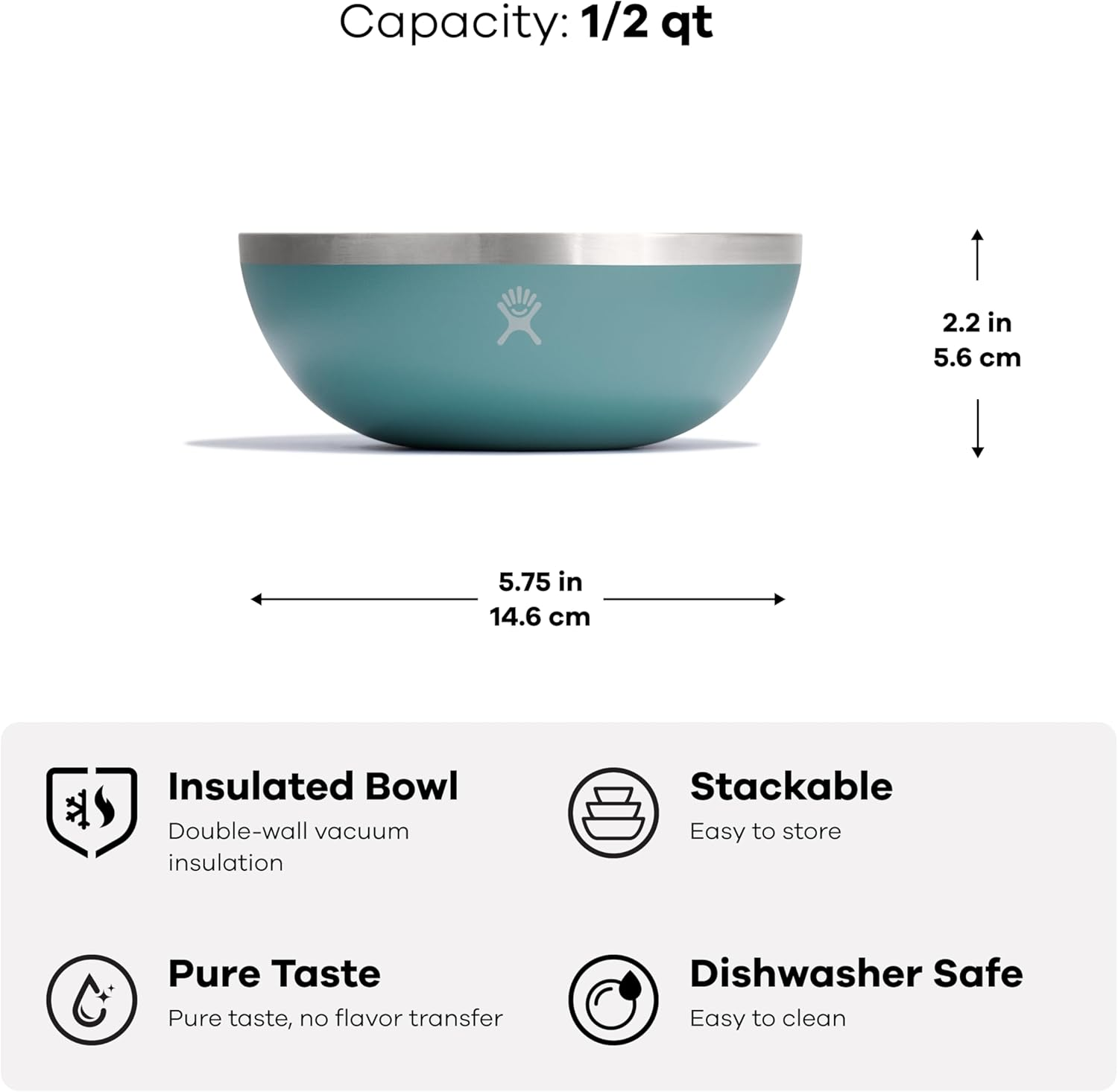 HYDRO FLASK - 0,47L (0.5 Qt) Outdoor Serving Bowl with Press-In Lid - Stainless Steel Reusable Kitchen Container - Food and Snack Storage - Easy to Clean - Space Saving - Dishwasher Safe - Birch image number 3