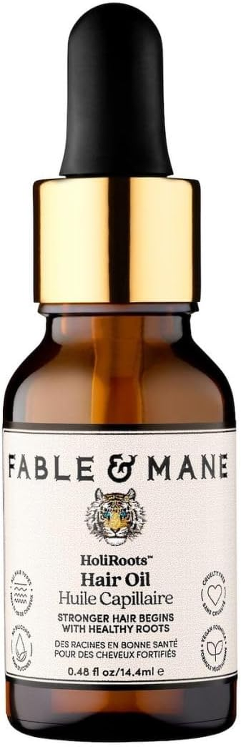 Fable & Mane - Holiroots Mini Pre-Wash Hair Treatment Oil, 0.48Oz/15Ml