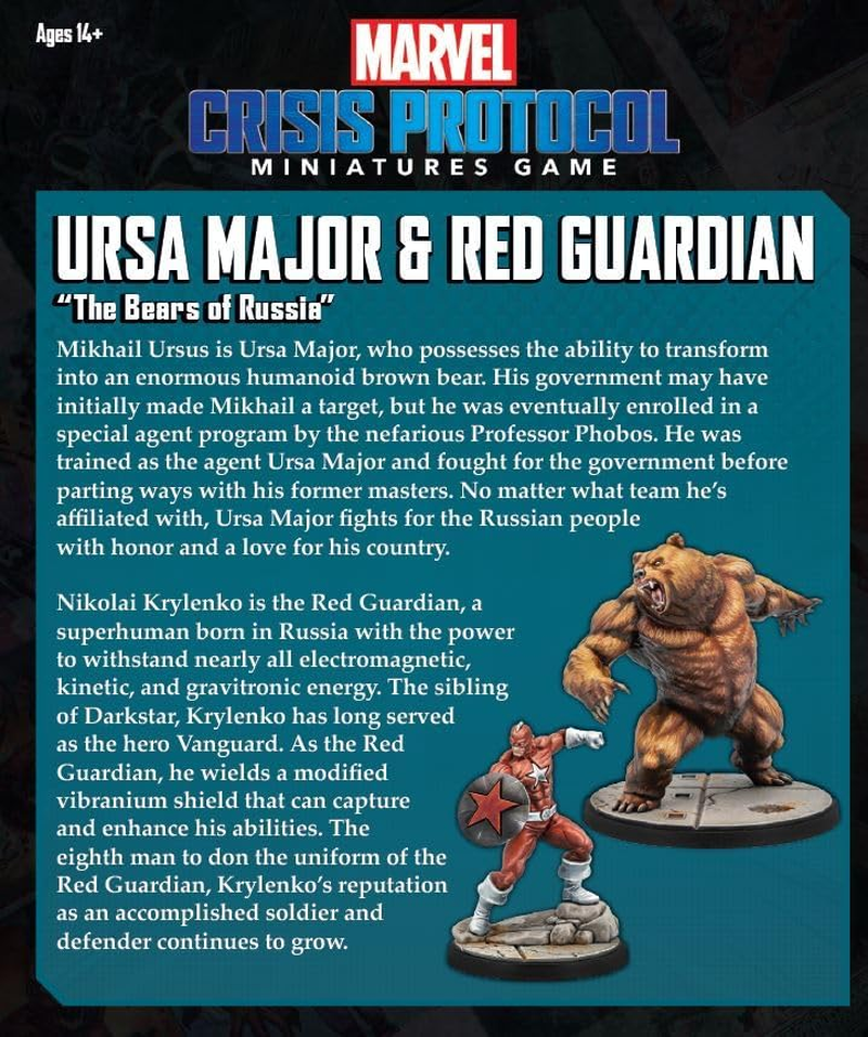 Asmodee North America Marvel Crisis Protocol Ursa Major and Red Guardian Miniatures Game image number 1