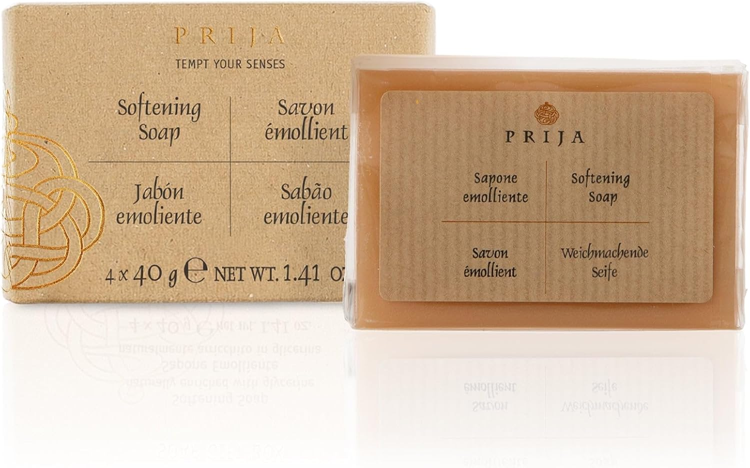 Prija Softening Vegetable Soap Gift Pack for Hand Cleansing and Moisturising, Premium Enriched Hydrating Hand Soap with Vegetable Glycerin in Travel Size 4 X 40G image number 3