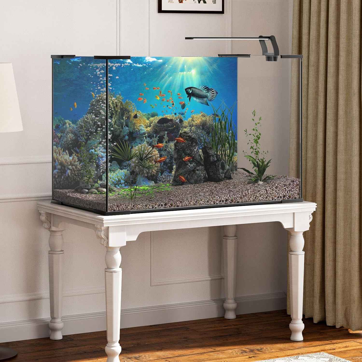 MIRRORANG 120X61Cm Durable Vinyl Aquarium Background Coral Tropical Fish Underwater World Fish Tank Background image number 2