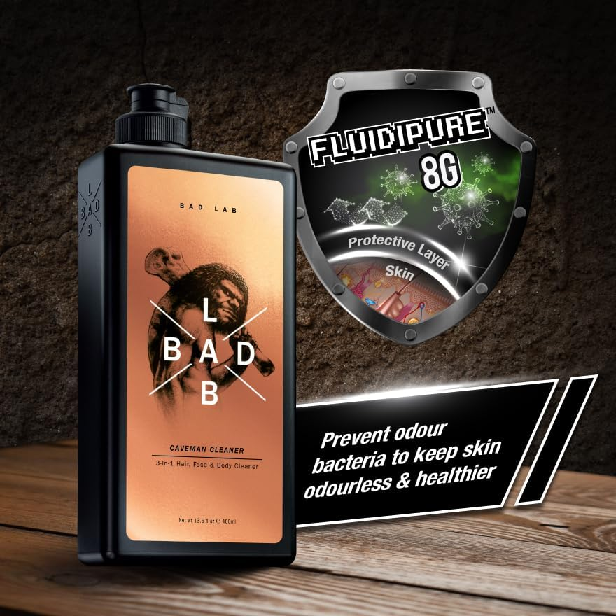 Bad Lab Thanksgiving Gift Caveman 3 in 1 Hair, Face and Body Cleaner, High Endurance, Healthier and Stronger Skin for Men (13.5 Oz), image number 6