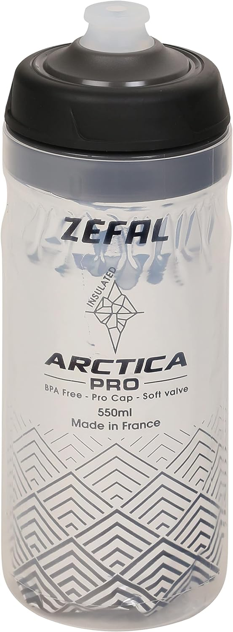 Zefal 1667 Insulated Drink Bottle, ARCTICA PRO 55, Silver/Blue, 19.7 Fl Oz (550 Ml)