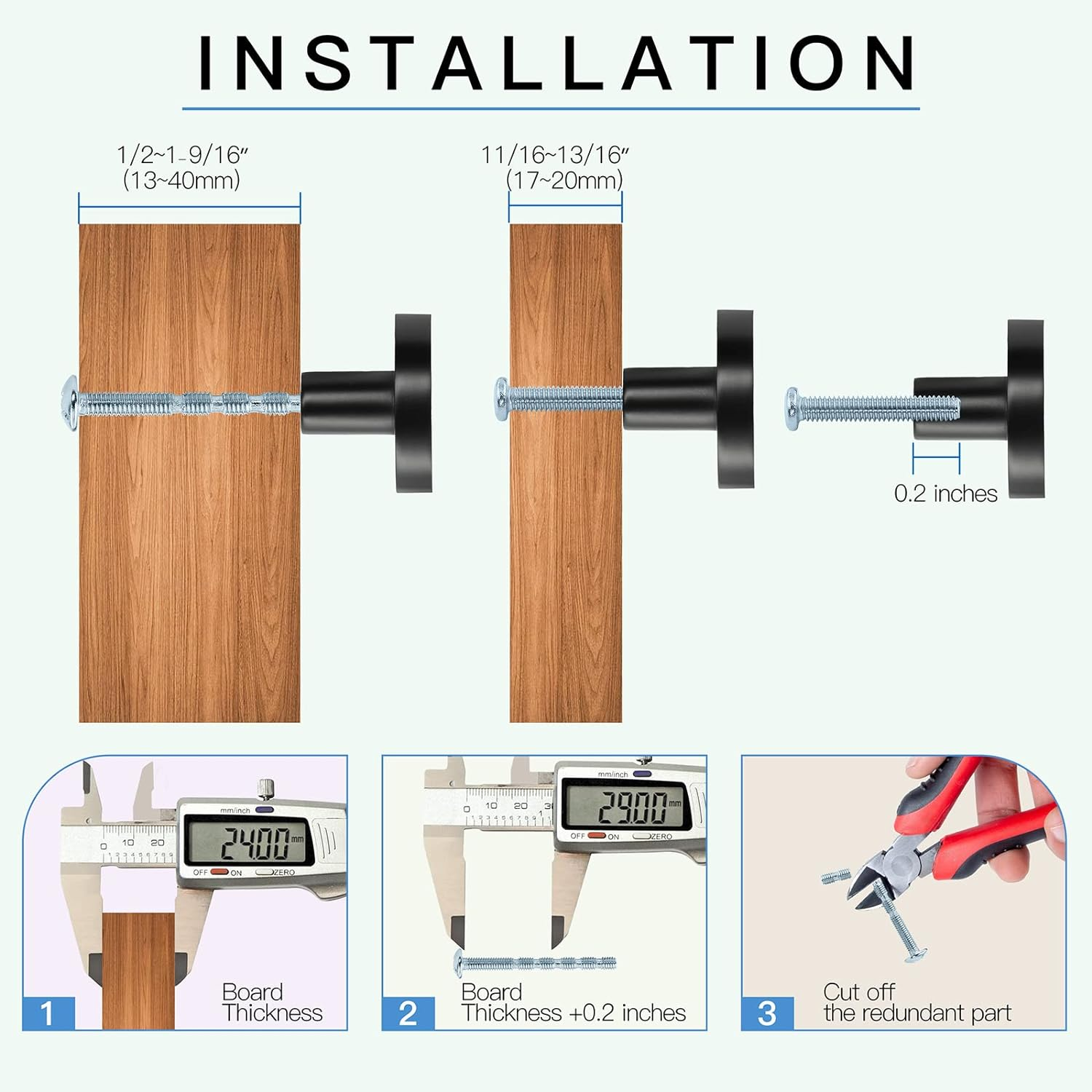 Masendelk Matte Black Drawer Knobs, 12Pcs Kitchen Cabinet Knobs Modern Dresser Decorative Pulls round Furniture Handles for Cabinets Cupboards MINYH2022031702 - 003 image number 6