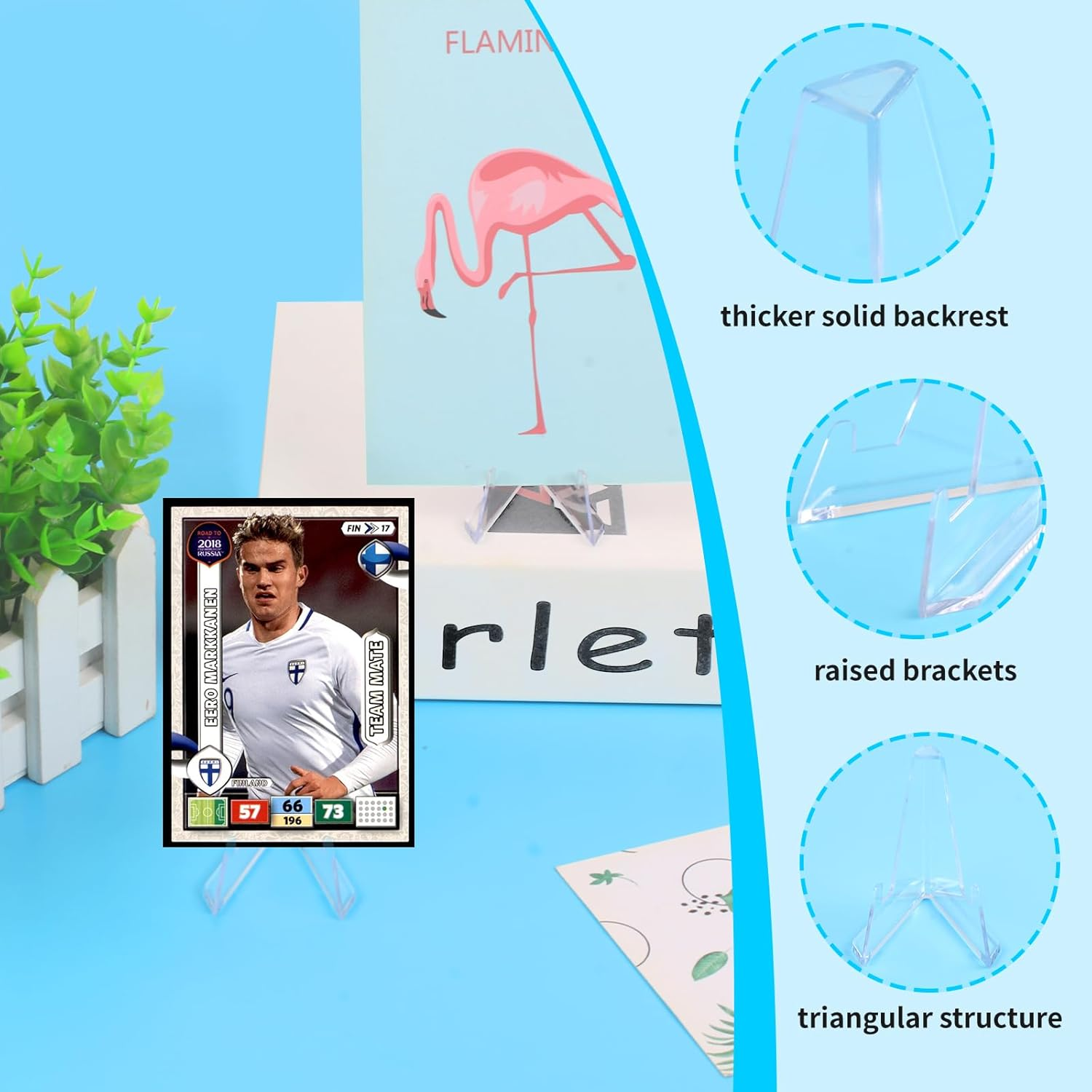 Vivinin 32Packs Card Display Stand, Card Stand, Card Stands for Sports Cards, Trading Card Stand, Acrylic Material, 2.2 Inch Tall image number 2