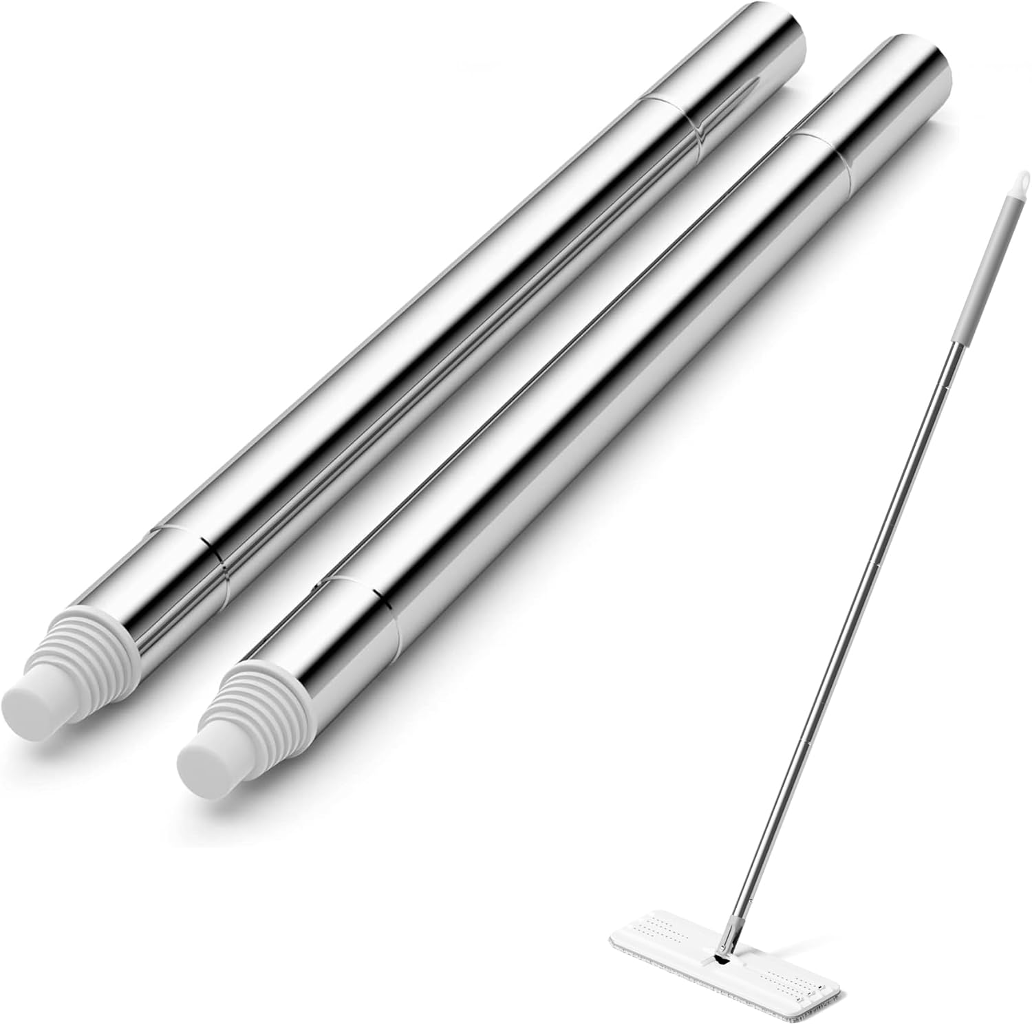 JOYMOOP Mop Handle Extension Rods, for Extending Flat Mop, Adjustable Steel Mop Handle Rods, 2 Pack image number 4