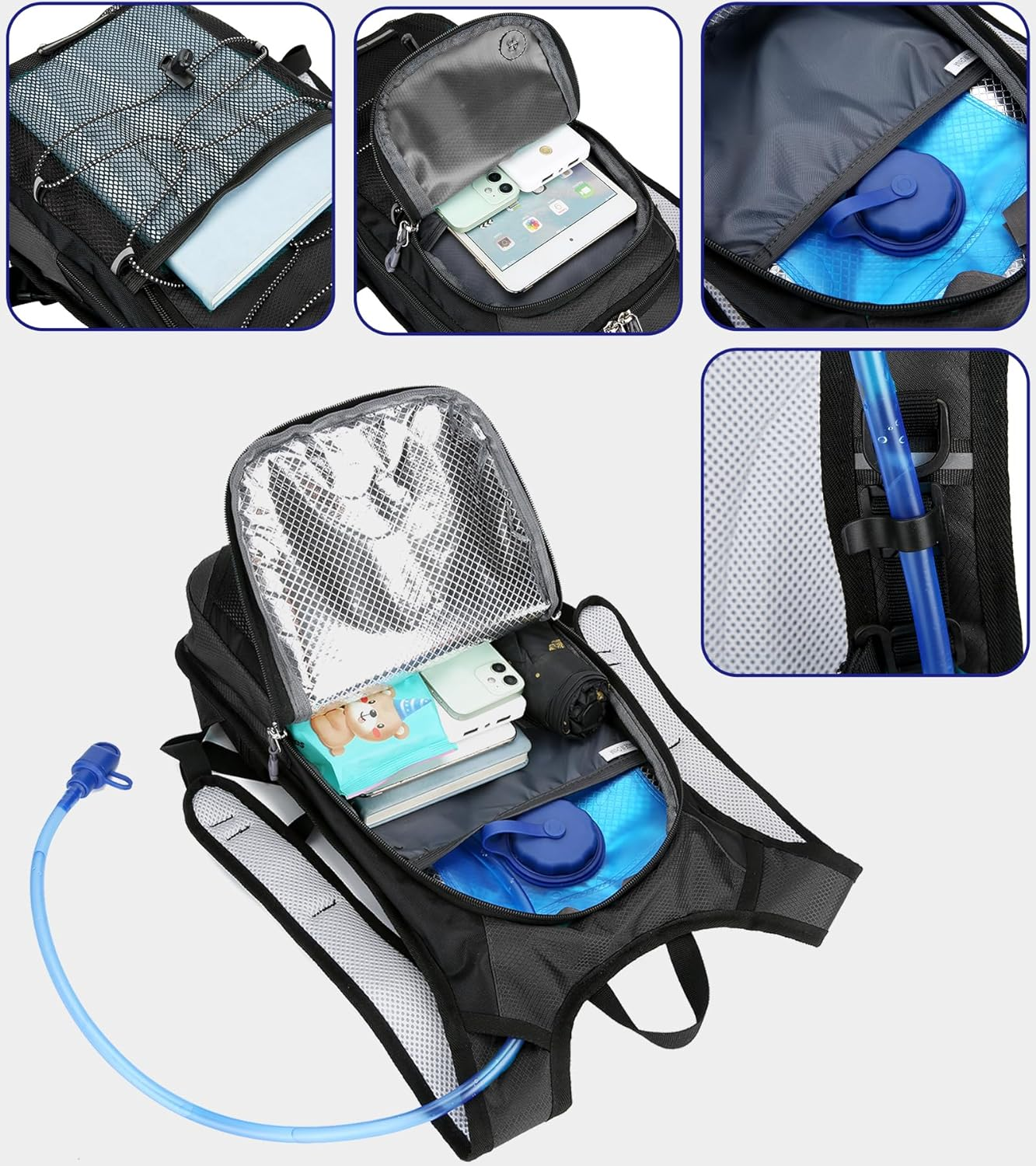 Hydration Pack, Hydration Backpack, and Hydration Vest with a 2L Hydration Bladder Are Suitable for Both Men and Women during Hiking Camping, Running, Trail Running, Marathons, Running Cycling. image number 2