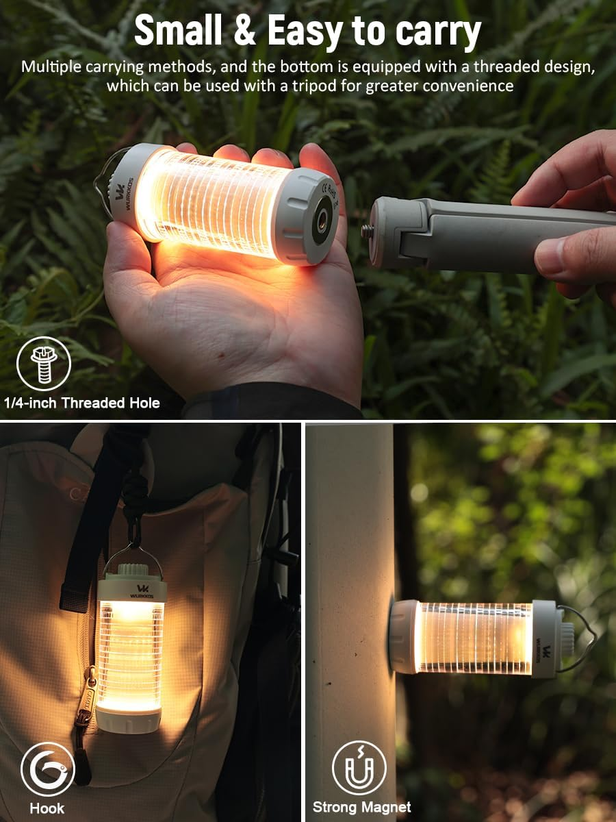 Wurkkos CL01 Rechargeable Camping Lantern, 550Lumens Super Bright Camping Light with Dynamic RGB, Dimmable Color Temperature, Waterproof Lantern for Outdoors Hiking Emergency image number 2