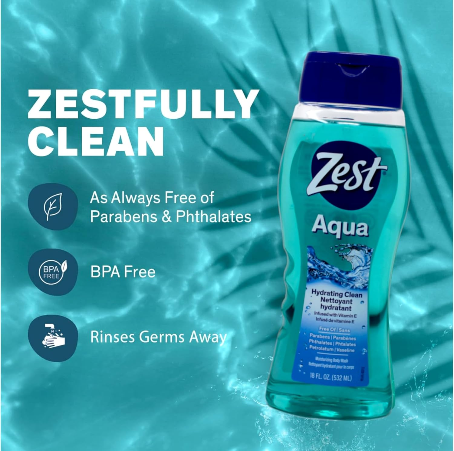 Zest Body Wash Aqua image number 3