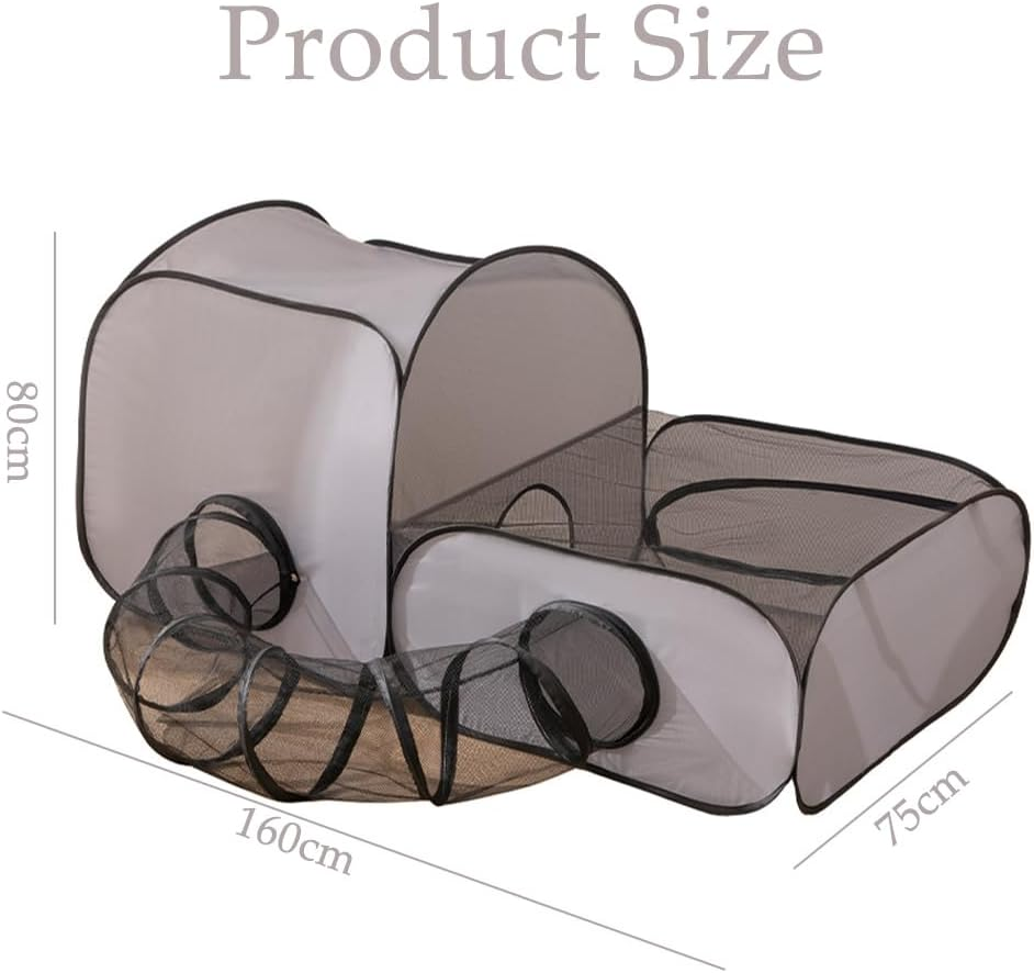 Pet Fences with Surround Tunnel, Foldable Portable Pet Fence Tent, Multifunctional Cat Fence Tent, Breathable Soft Edges for Indoor or Outdoor Use, Full Surround Design image number 2