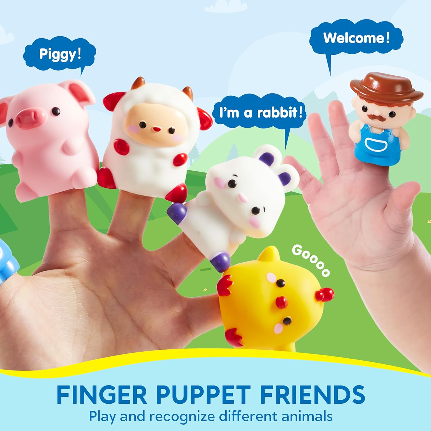 Learning Toy for Toddlers 1 2 3 Years Old, Counting, Matching & Sorting Montessori Learning Farm Train Including 9 Farm Animals and 1 Farmer, Christmas Birthday Gift for Baby Boys Girls image number 5