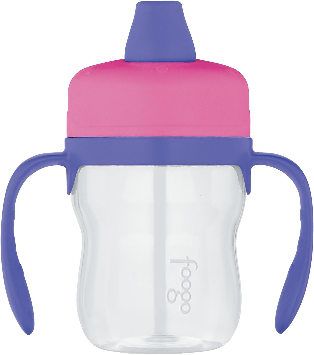 Foogo 235Ml BPA Free Soft Spout Tritan Plastic Sippy Cup with Handles - Pink