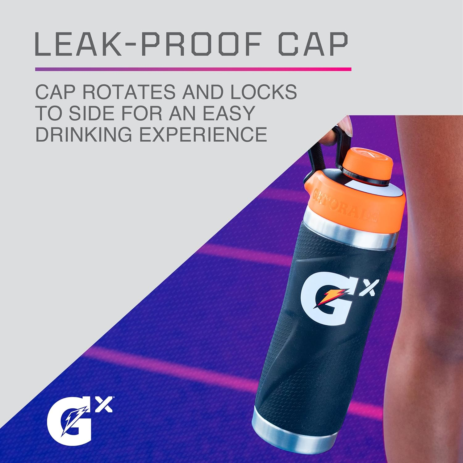 Gatorade Gx Stainless Steel Bottle, White, 32Oz image number 3