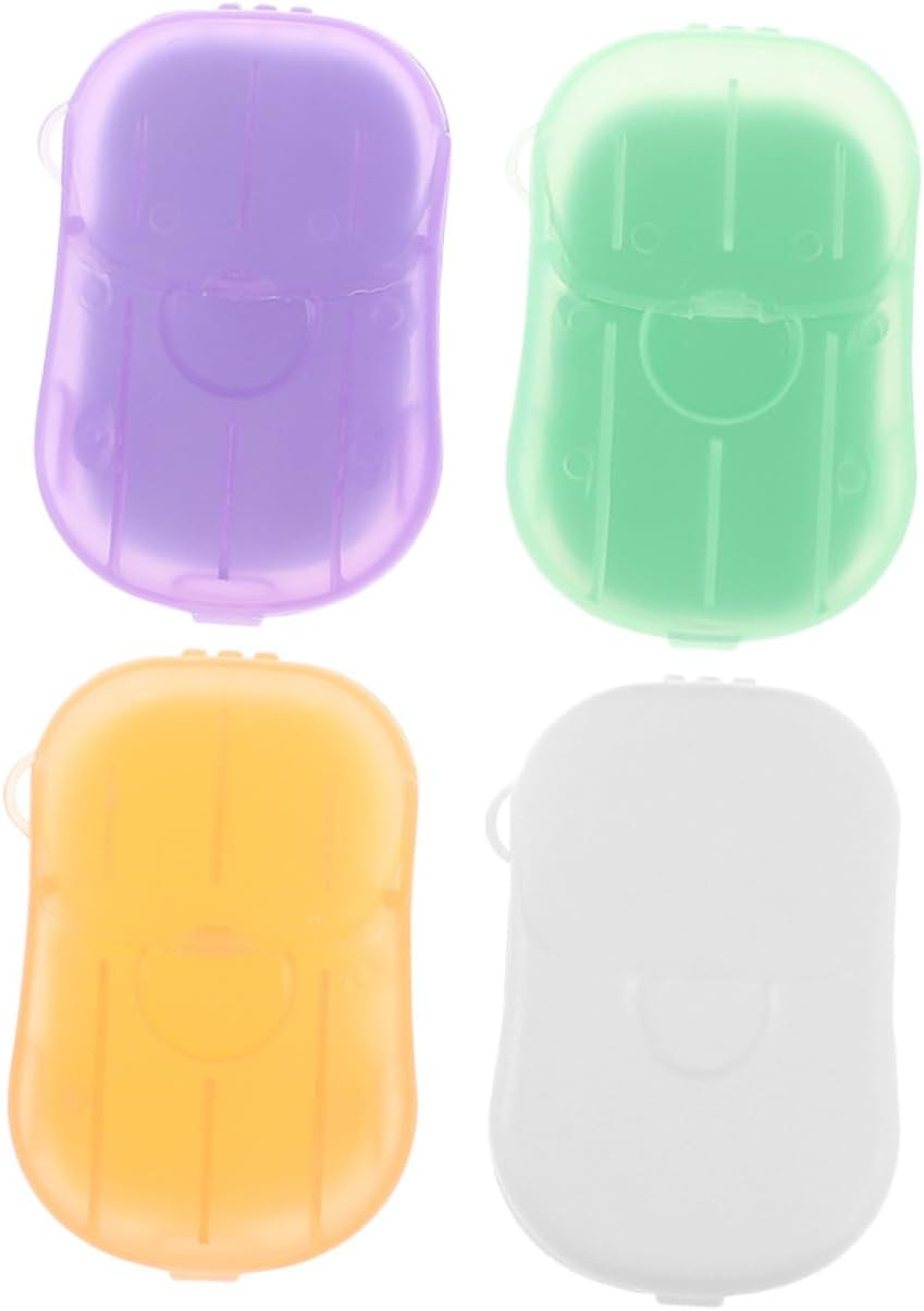 Parliky Portable Travel Soap Sheets 4 Boxes of Compact Hand Cleaning Soap Slices for Outdoor Camping and Travel Random Color image number 6