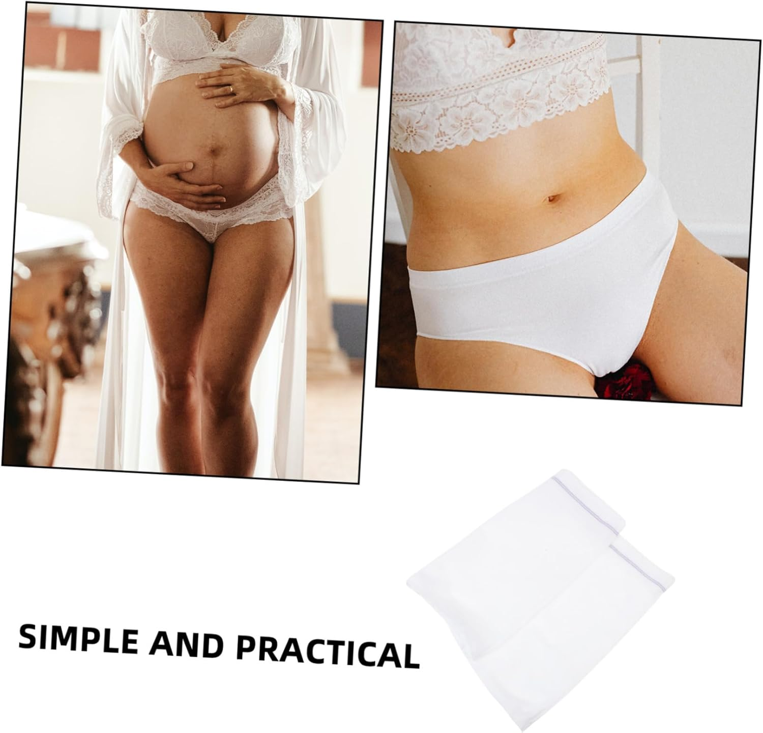 KOMBIUDA Disposable Maternity Underwear Women Breathable Pregnant Woman Briefs Soft Portable Underpants for Postpartum Care XXL 2Pcs White image number 4