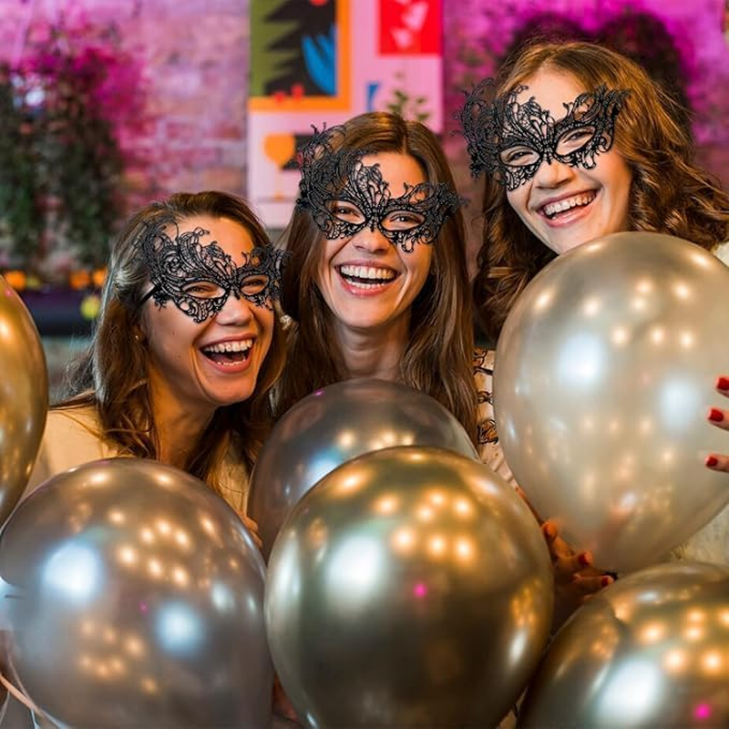 Couple Masquerade Mask Venetian Carnival Mardi Gras Costume Lace Masks for Women & Men & Couples Halloween Party Decor image number 3