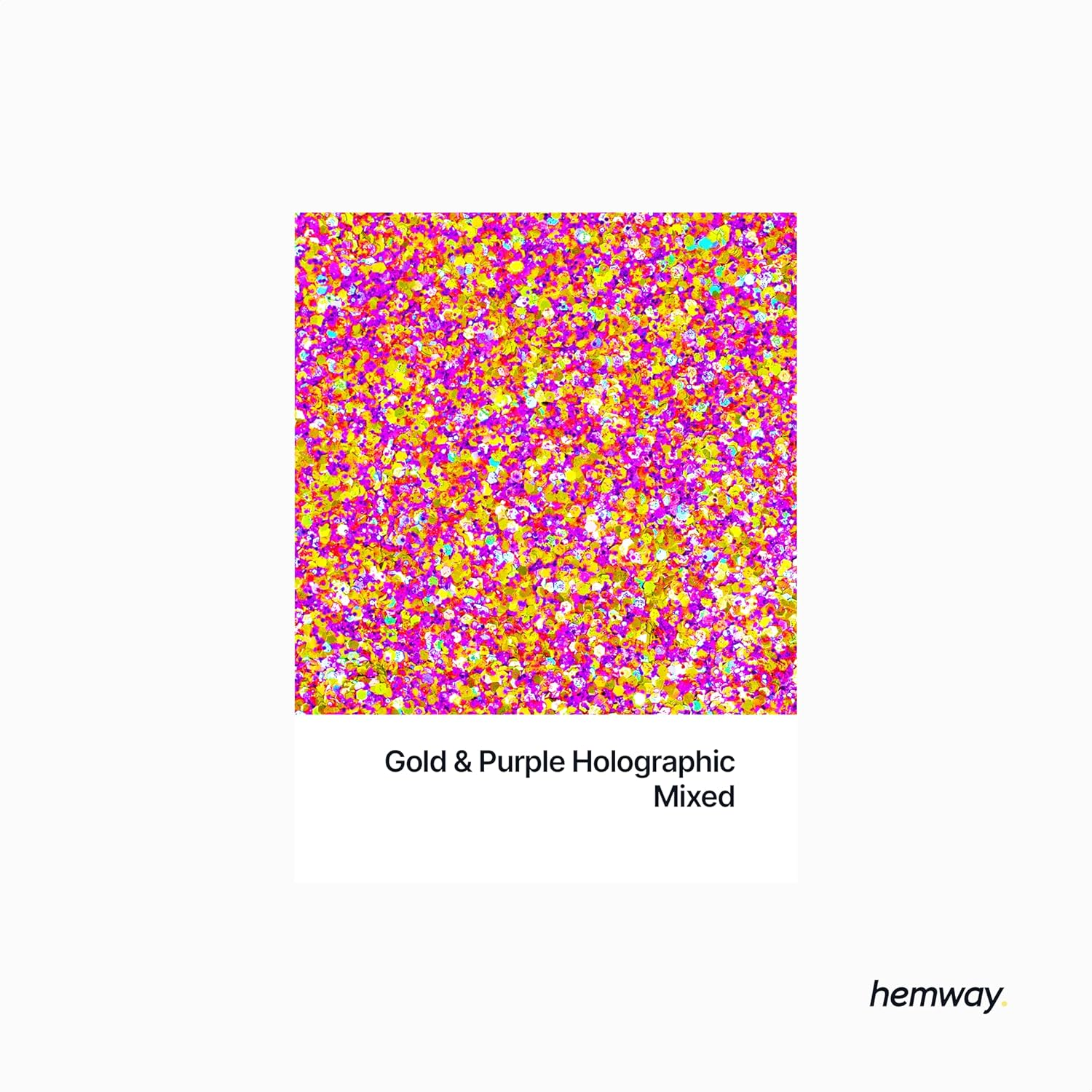 Hemway Chunky Glitter 130G/4.6Oz Mixed Craft Glitter Powder Sequin Metallic Flakes for Nail Art Body Face Eye Hair Festival, Epoxy Resin Tumblers Crafts, Party Decor - Gold Purple Holographic image number 6
