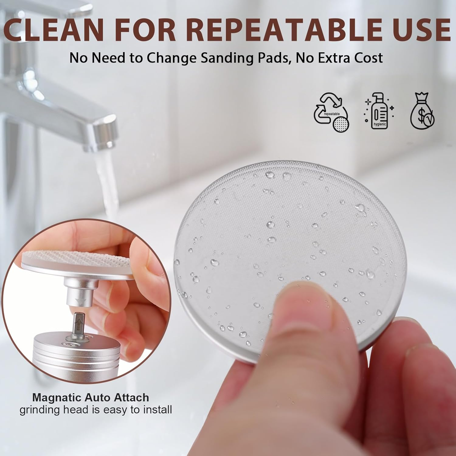 Kredioo Nail Drill Electric Foot File Callus Remover Scrubber for Women 5 Nano Glass File German Technology Grinding Sanding Pedicure Tools for Feet Sensitive Skin Adjust Speed R/F Direction Remove Calluses image number 5