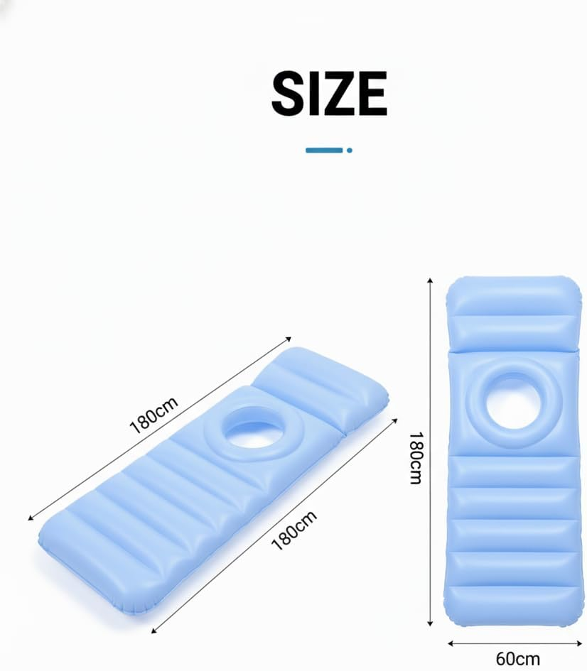 Inflatable Pregnancy Pillow &ndash; Full Body Maternity Airbed with Tummy Hole &ndash; Comfort & Support for Sleeping, Yoga, Massage, Rest, Prenatal Pain Relief, Bump Support & Relaxation (Blue) - Pink image number 1