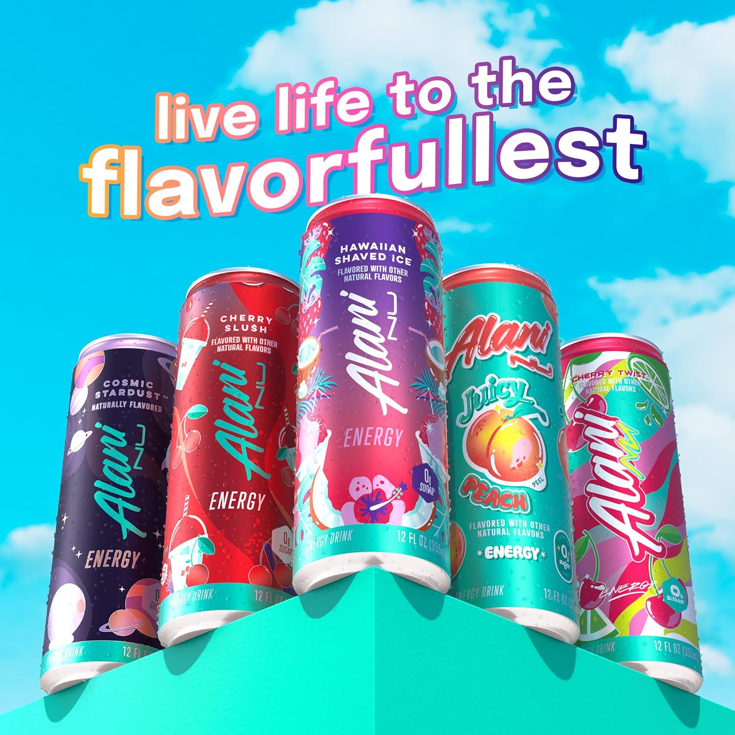 Alani Nu VARIETY PACK CHERRY SLUSH, JUICY PEACH, HAWAIIAN SHAVED ICE Sugar Free, Low Calorie Energy Drinks, 200Mg Caffeine, Biotin B Vitamins, Zero Sugar, 10 Calories, 12 Fl Oz Cans, 12 Pack image number 3