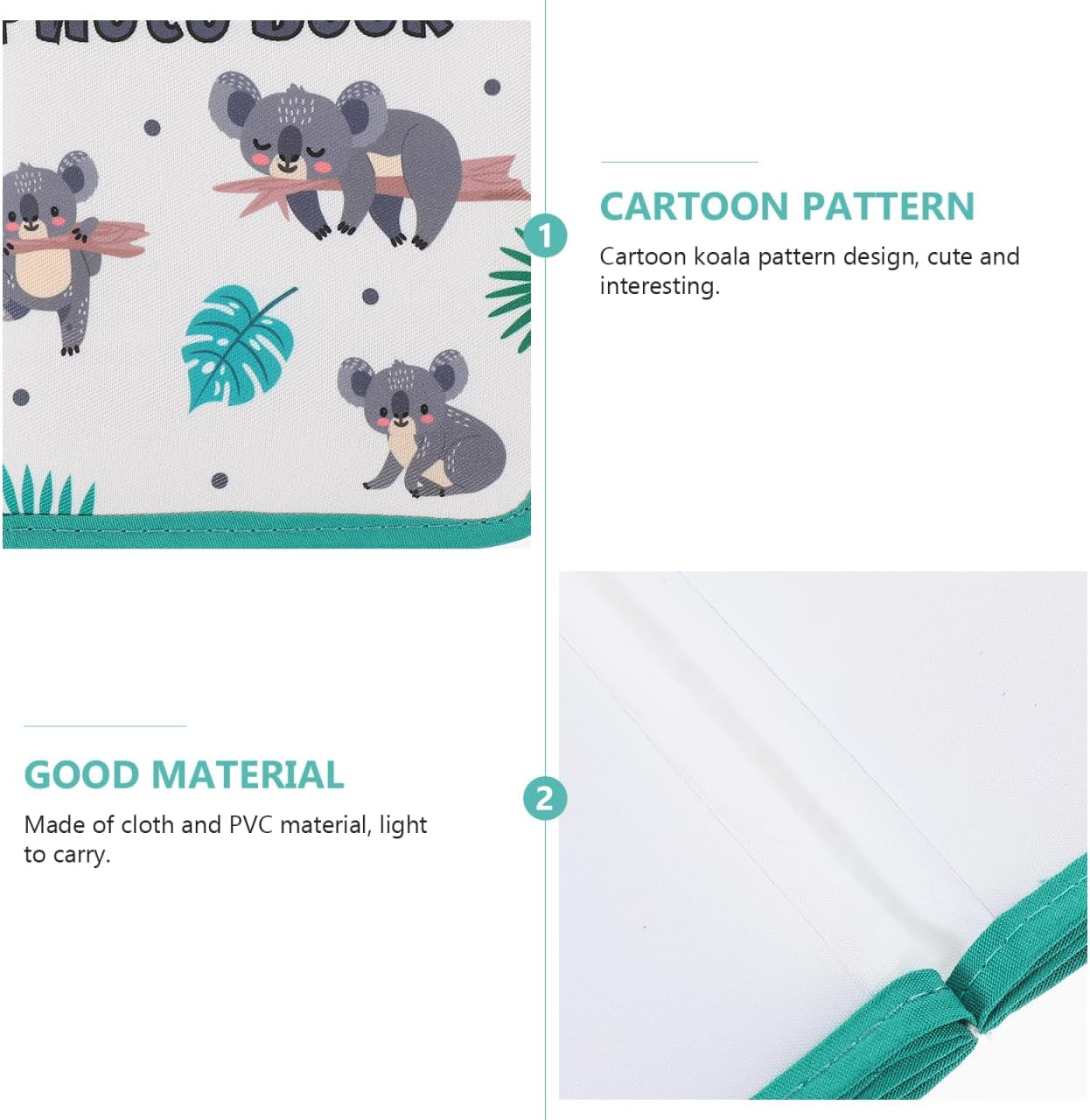 Hemobllo Baby Photo Album: Baby Cloth Book - My First Family Photo Book Holds 17 6X4 Inch Pictures Keepsake for Shower Newborn Toddler Boy Girl image number 2