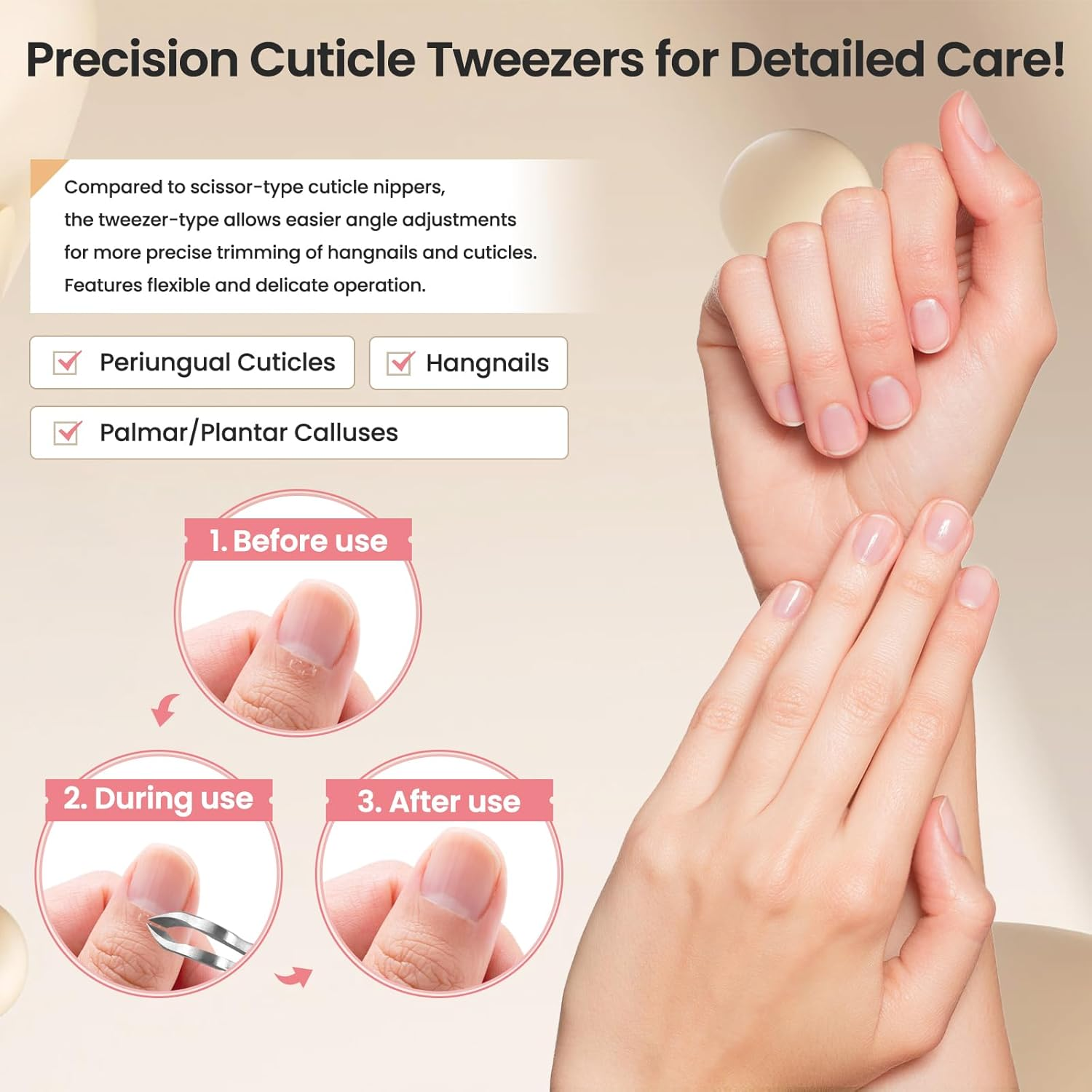 THRAU Professional Cuticle Trimmer, Stainless Steel Cuticle Nipper Cutter for Dead Skin, Manicure & Pedicure Tools for Fingernails & Toenails