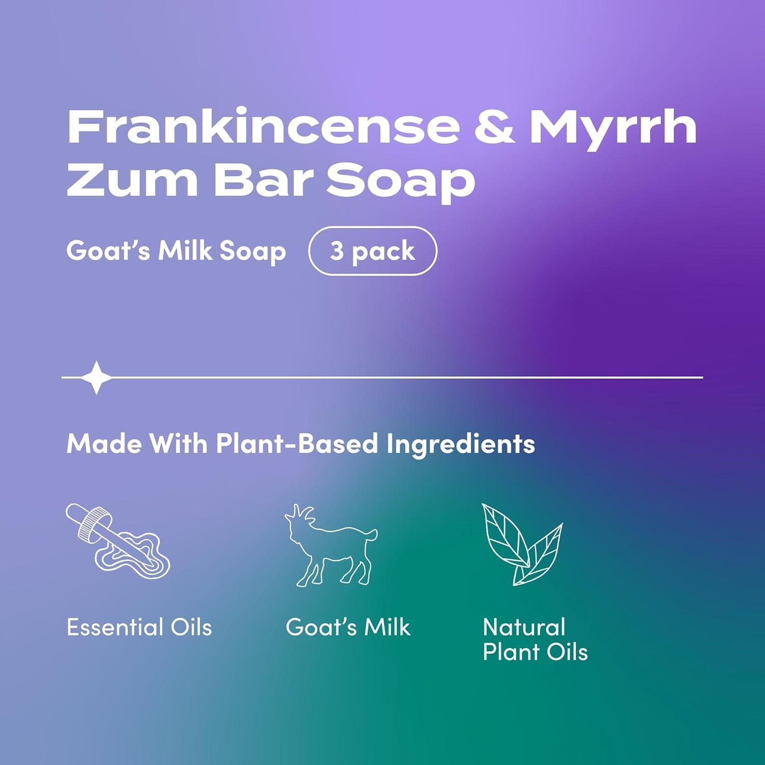 Indigo Wild: Zum Bar Goat'S Milk Soap Bar, Frankincense & Myrrh 3 Oz (3 Pack) image number 2