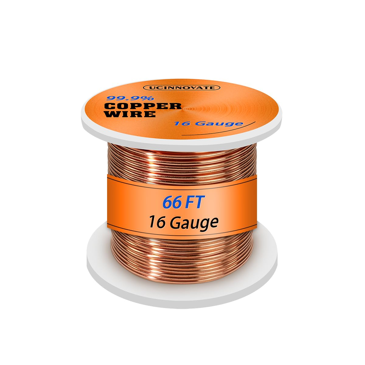UCINNOVATE 99.9% Copper Wire, 16 Gauge Pure Copper Wire for Jewelry Making, 66FT 1.3Mm Diameter Solid Bare Copper Wire for Electroculture Gardening, Soft Copper Wire 16 Gauge for Craft 1/2 Lb Spool image number 2