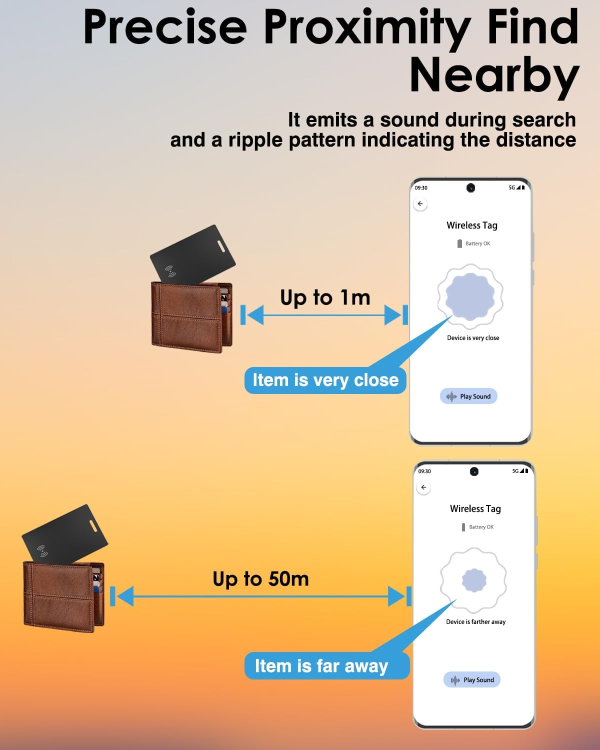 [2025 Android Card] Bluetooth Tracker Card for Android. Google Certified Wallet Finder/Item Locator Compatible with Google Find My Device App, Smart Tracking Card for Wallets, Keys, Backpack-Black image number 2