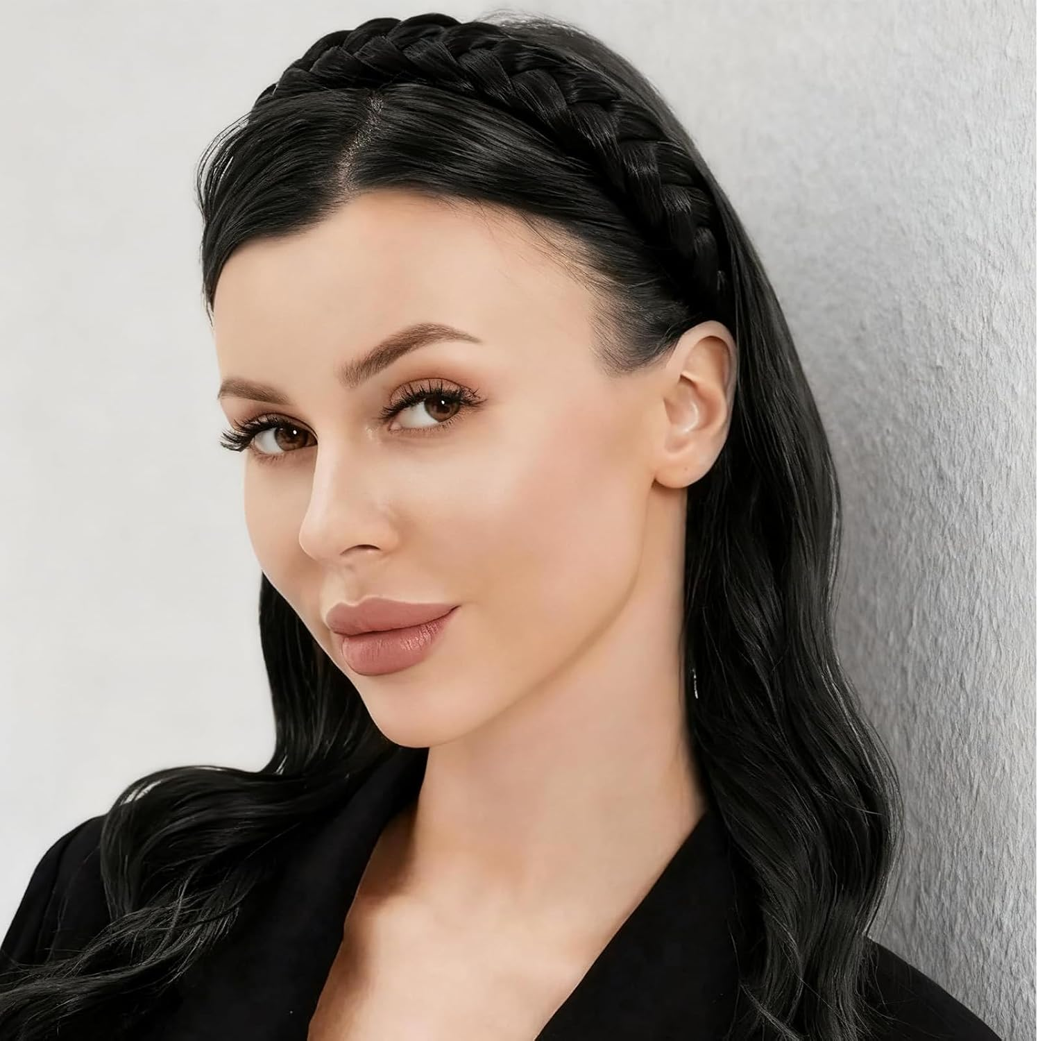 Celblisora Pack of 2 Braided Hair Bands for Women, Handmade Fashionable Braiding Hair Band with Prongs Stretch Headband for Girls, Hair Accessories for Parties and Festivals image number 5