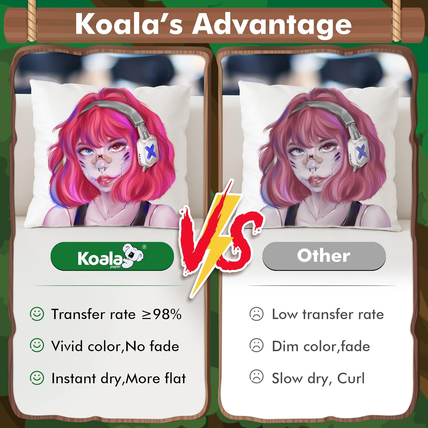 Koala Sublimation Paper 150 Sheets A4 Size 8.3X11.7 Inches for Heat Transfer DIY Gift Compatible with Inkjet Sublimation Printer 105Gsm image number 4