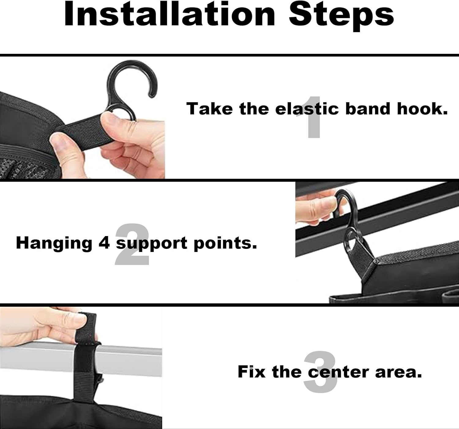 Stroller Wagon Cargo Net,Compatible with Wonder-Fold All W-Series Models, Large Capacity Mesh Cargo Storage Net with Sorting Pockets, Large Capacity Mesh Cargo Storage Net,Black image number 6