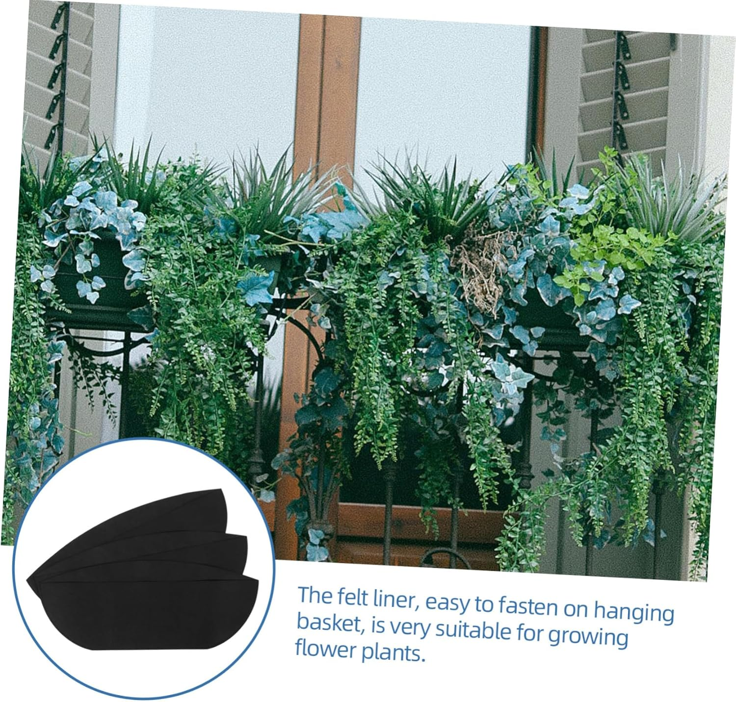 3Pcs Planter Liner Set Felt Liners for Planters Safe Delicate Easy Replacement for Hanging Baskets image number 6