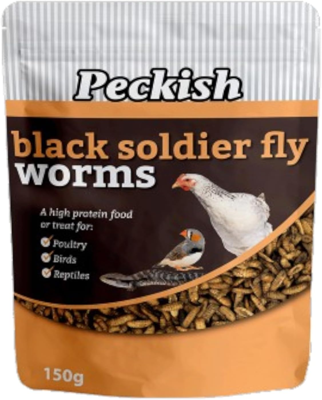 Peckish Black Soldier Fly Worms 150G - Premium Protein-Rich Bird Feed, Natural & Sustainable Insect Treats for Wild Birds, Reptiles & Fish, High Calcium & Nutrient Content image number 2