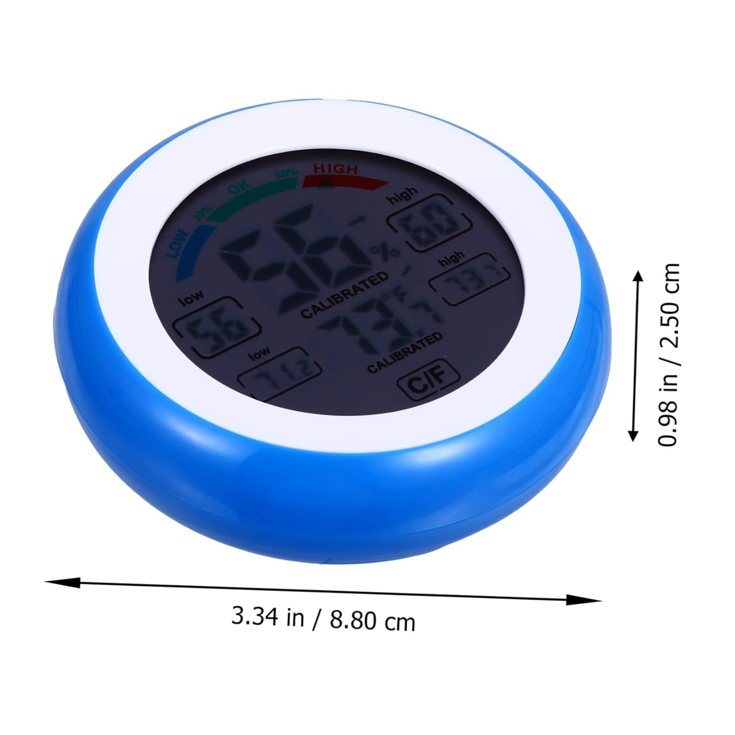 GALPADA Multi-Functional Digital Display Thermometer Hygrometer Indoor Temperature Gauge with Humidity Level Icons round LCD Screen Wall-Mountable and Desk-Ready for Home and Plant image number 5