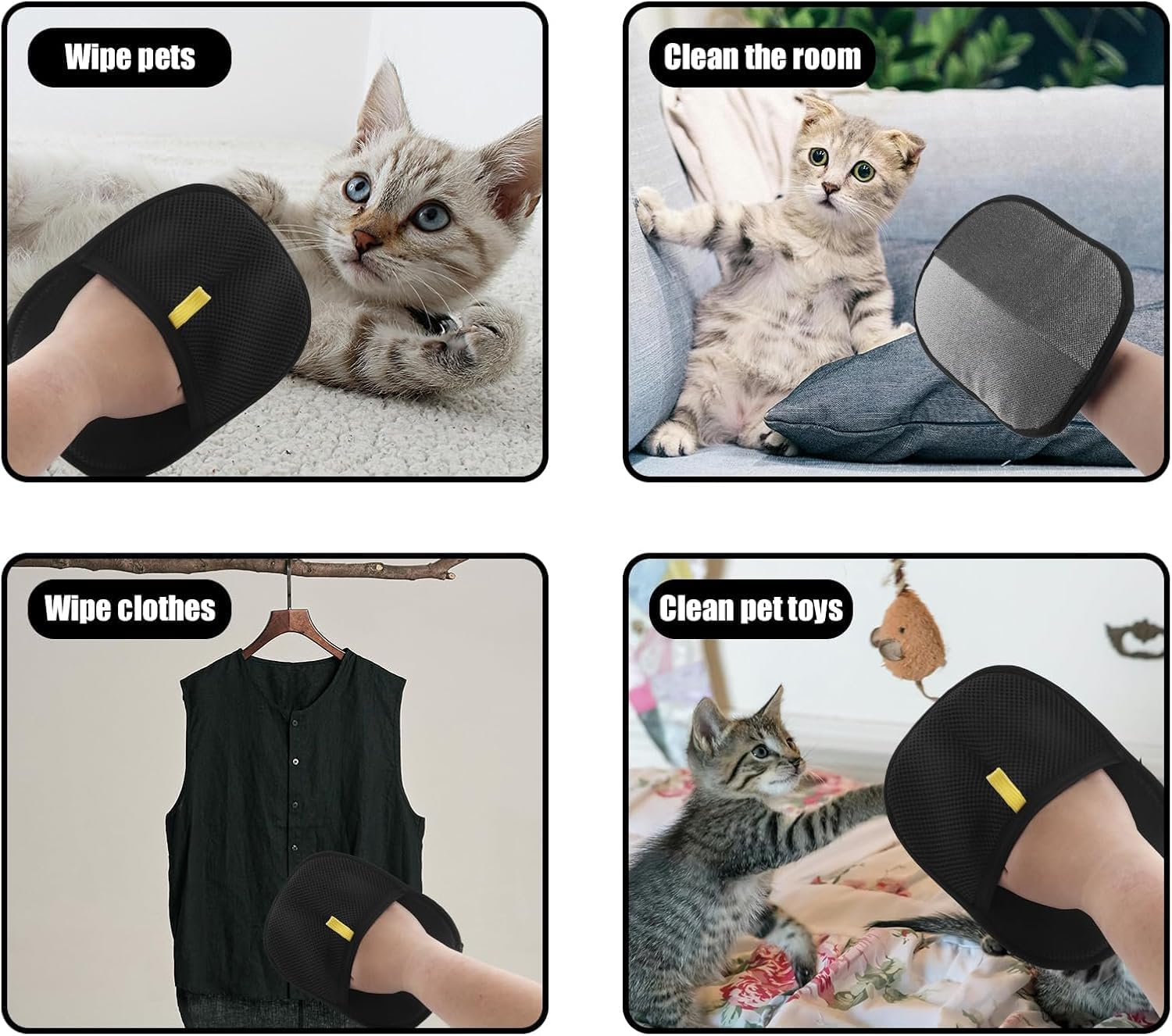 Double-Sided Pet Grooming Glove, 1 Piece Static Double-Sided Grooming Glove,Double-Sided Dog Grooming Glove Static Removal Glove,Pet Removal Glove Static Removal Glove,Static Removal Grooming Glove image number 1