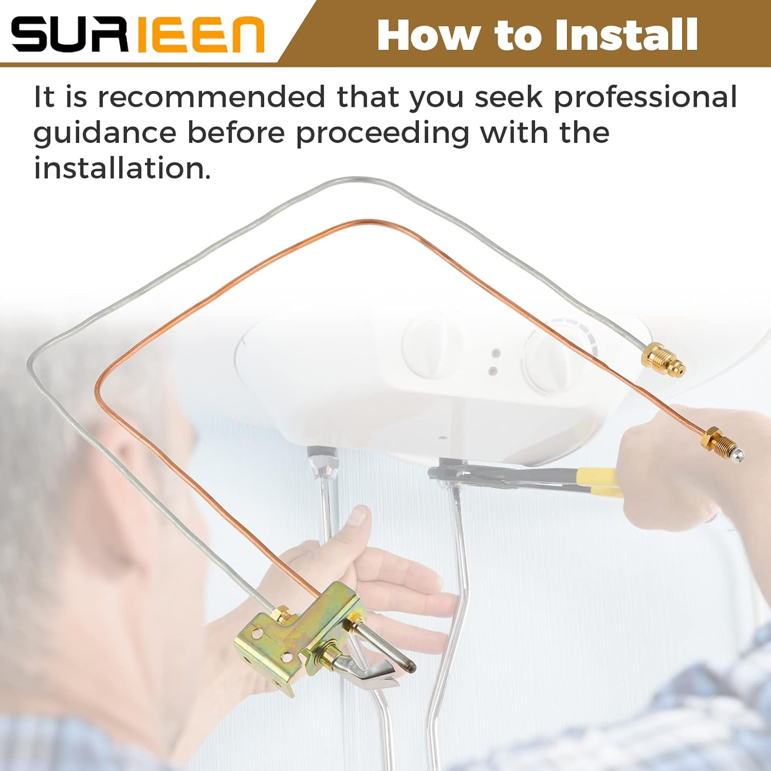 Water Heater Pilot Assembly, LP Propane Gas Water Heater Pilot Assembly Include Pilot Thermocouple and Tubing LP Propane Replacement for Desa, Reddy, All-Pro, Universal, NR, Sears, Remington image number 4