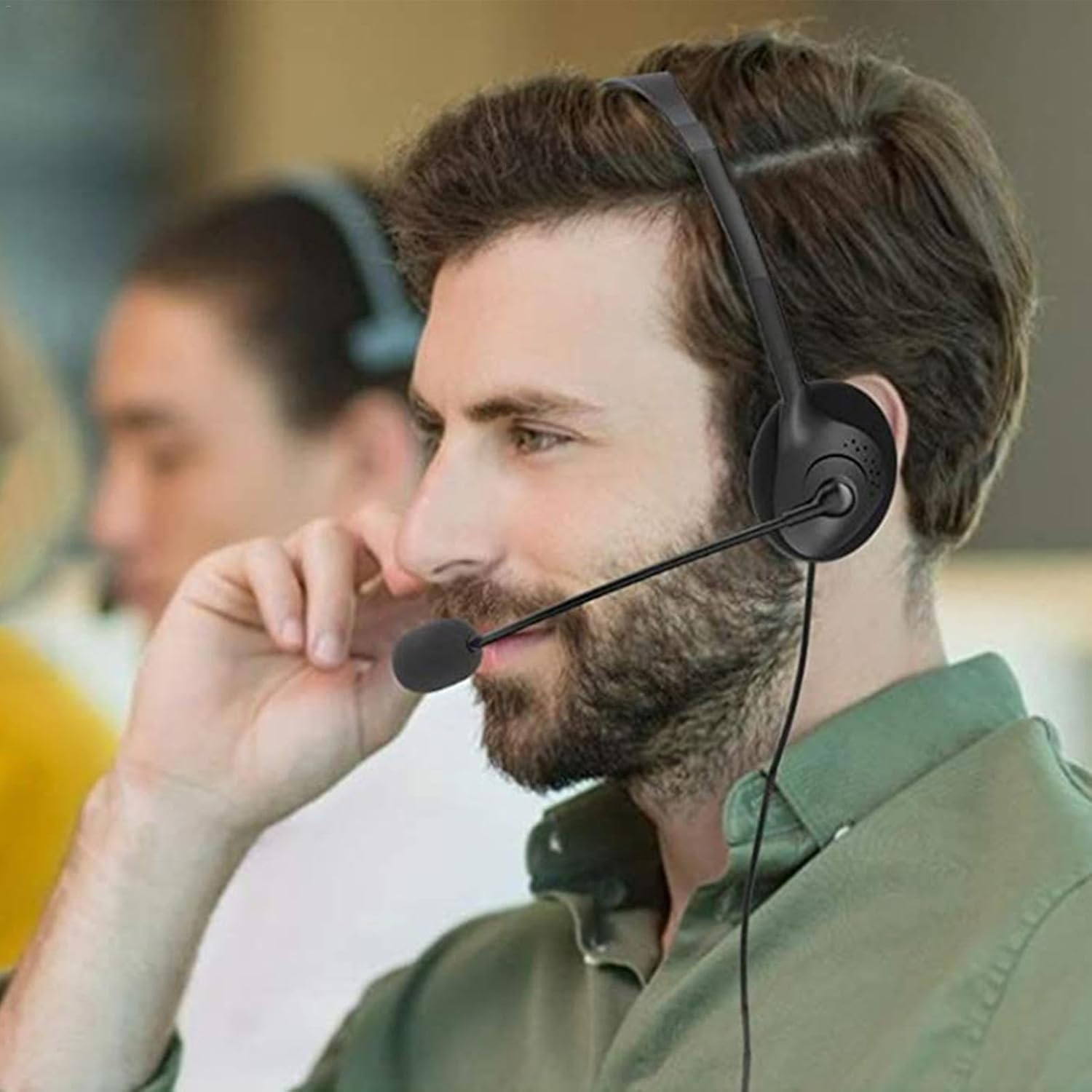 USB Game Headset with Microphone, Stable Headphones with Adjustable Volume Control for PC, Home image number 5