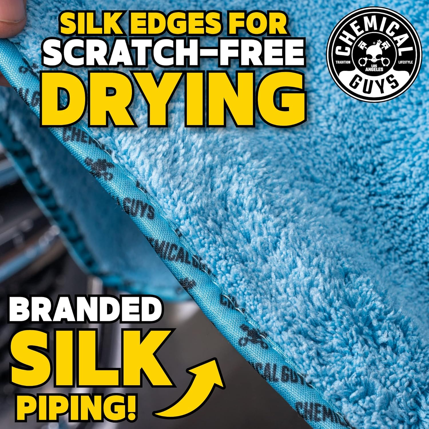 Chemical Guys Woolly Mammoth Microfiber Dryer Towel (36" X 25") Cars,Trucks, Suvs, Rvs, Home, Pets, Messes, Blue