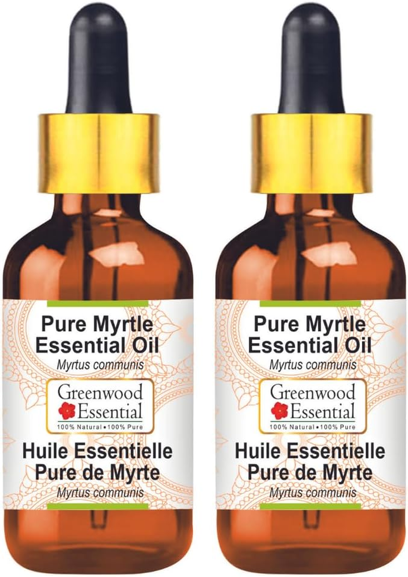 Greenwood Essential Pure Myrtle Essential Oil (Myrtus Communis) with Glass Dropper Steam Distilled for Personal Care (Pack of Two) 100Ml X 2 (6.76Oz) image number 5