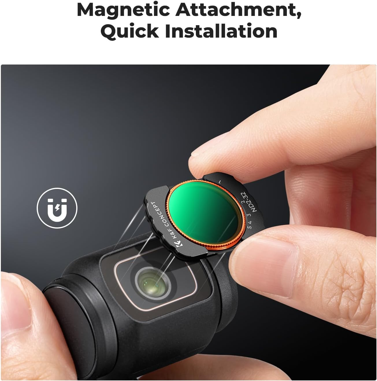 K&F Concept Magnetic Effect & ND & CPL Filter Set Compatible with DJI Osmo Pocket 3, 3 Pack CPL Black Diffusion 1/4 ND2-32 Filters Accessories, HD Optical Glass/Multi-Coated