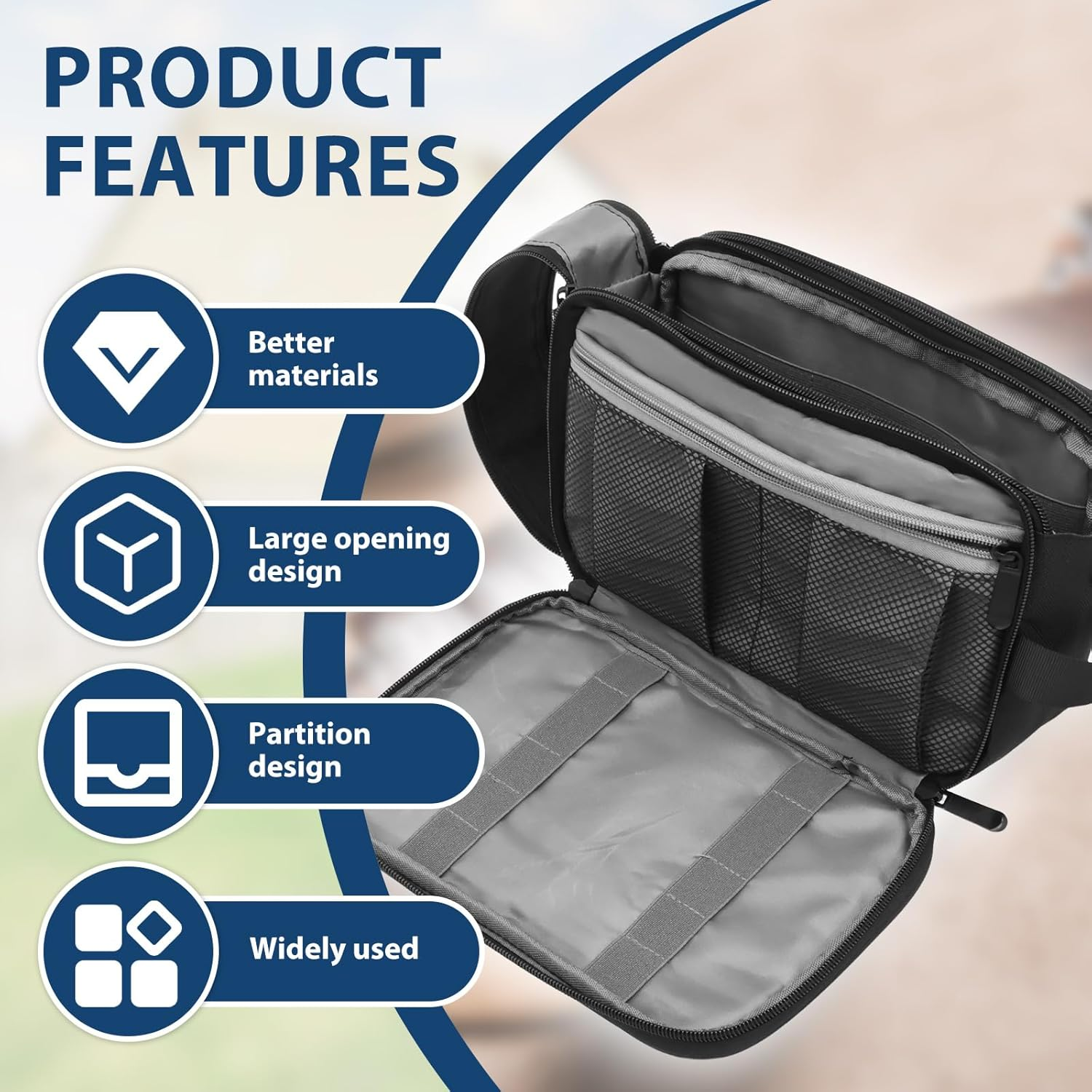 Awobepl Travel Toiletry Bag, Large Capacity Women'S Cosmetic Bag, Wide Open Double Zipper Shaving Bag for Shaving Accessories image number 6